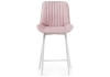 Полубарный стул Седа велюр розовый, белый