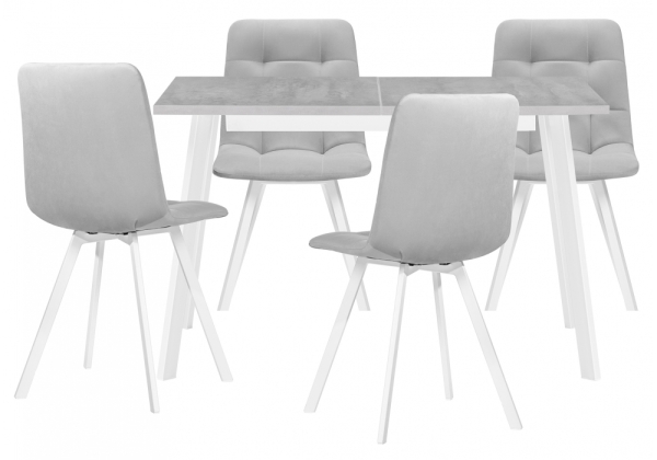 Обеденная группа Маки белый, светло-серый