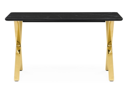 Керамический стол Селена 3 160х90 черный мрамор, золото