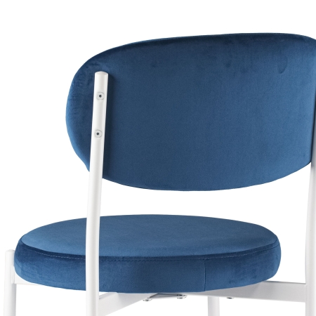 Стул Maso велюр синий, белые ножки