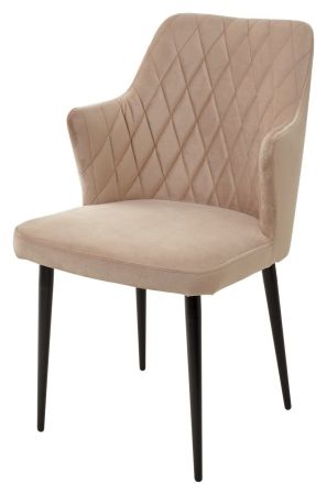 Стул HERMAN бежевый #5 велюр, черный каркас