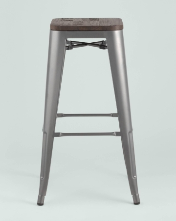Стул барный TOLIX WOOD серебристый матовый Стул барный TOLIX WOOD серебристый матовый
