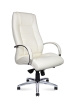 Кресло офисное Bern слоновая кость, экокожа и металл, мягкое сиденье, с подлокотниками