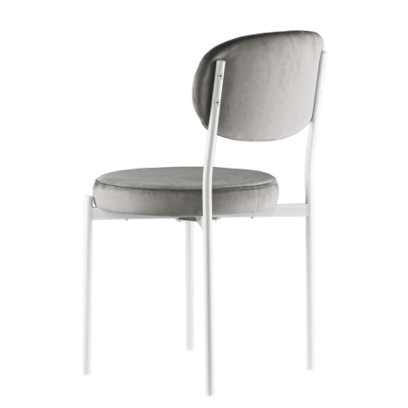 Стул Maso велюр серый, белые ножки