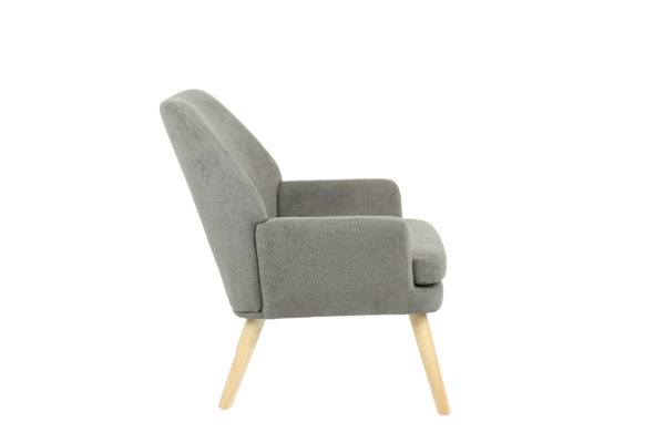 Кресло Харви серый деревянные ножки