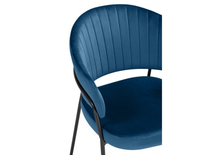 Стул на металлокаркасе Лео синий (H-58), черный