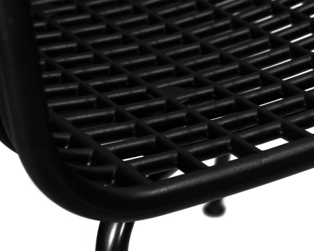 Стул ROSS черный, пластик и металл, твердое сиденье, с подлокотниками