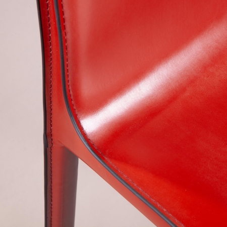 Полубарный стул Barrie кожа ретро красный