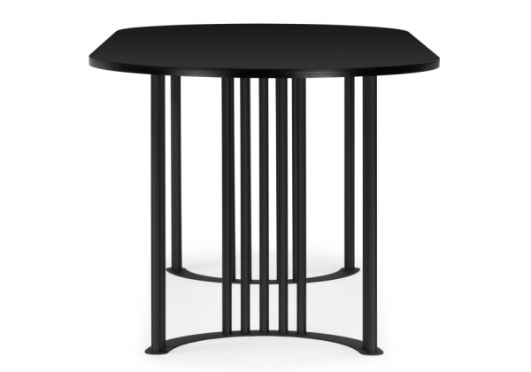 Стол деревянный Хьюго О 160 х 90 черная шагрень пленка, черные ноги