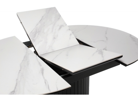 Керамический стол Лорен 100(140) snow white, черный