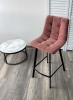 Полубарный стул CHILLI-QB SQUARE розовый #15 велюр, черный каркас (H=66cm)