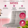 Стул полубарный на белых ножках Base букле серый MOSS 960 60см фото в интернет-магазине Stoolmarket
