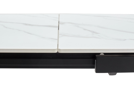 Стол CORNER 120 SINTERED STONE WHITE MARBLE, BLACK фото в интернет-магазине Stoolmarket