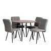 Стул обеденный Medeo серый с черными ножками Стул обеденный Medeo серый с черными ножками