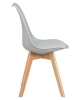 Набор 4 шт Стул обеденный JERRY SOFT, ножки светлый бук сиденья светло-серый (GR-01)
