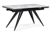 Стеклянный стол Дарвин 140(200)х80 белый мрамор, черный