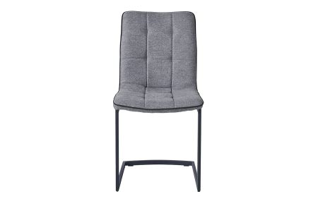 Стул SKY 6800 серый JJ12-17, черный кант PU, черный металл с напылением