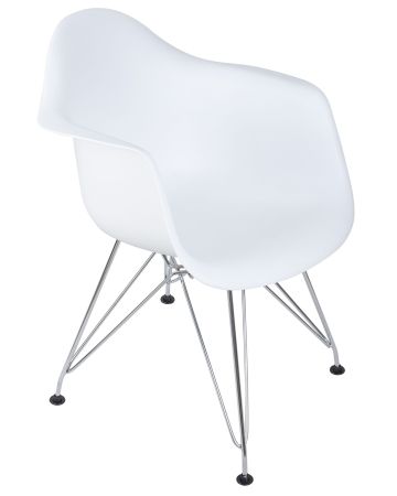 Стул обеденный DAW ножки хром сиденья белый