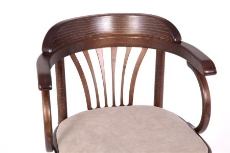 Деревянный стул Венский темный тон с мягким сиденьем из ткани RS 16 Деревянный стул Венский темный тон с мягким сиденьем из ткани RS 16