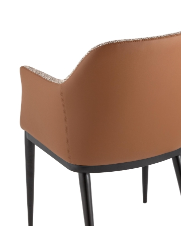 Стул обеденный Itan NC коричневый с коричневой экокожей