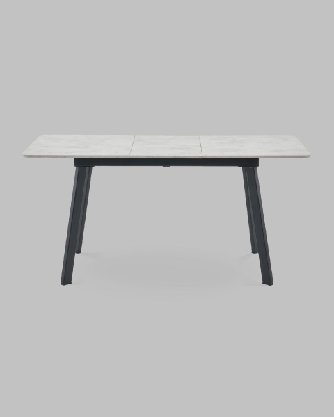 Стол Batu new 120-160/80/76 столешница ЛМДФ ароза светлая подстолье металл черный Стол Batu new 120-160/80/76 столешница ЛМДФ ароза светлая подстолье металл черный