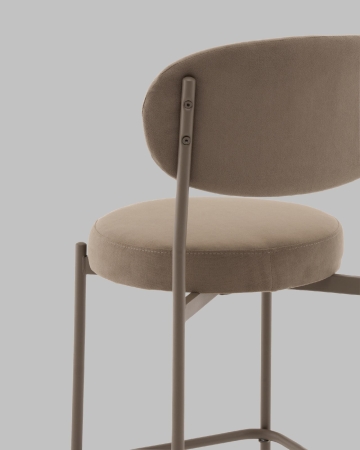 Стул полубарный Бриф DD велюр капучино каркас капучино муар