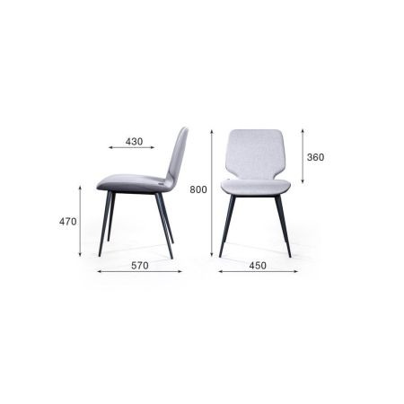 Стул Adam рогожка комби серый