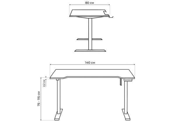 Компьютерный стол Маркос 140х80 голубой, белый