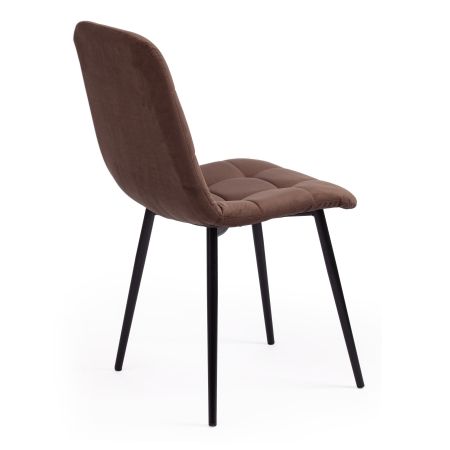 Стул CHILLY MAX велюр и металл, 45х59х88 см, коричневый 09, черный