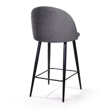 Стул полубарный Thomas бархат серый