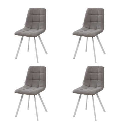 Стул CHILLI SQUARE UF860-08B серый, ткань, белый каркас