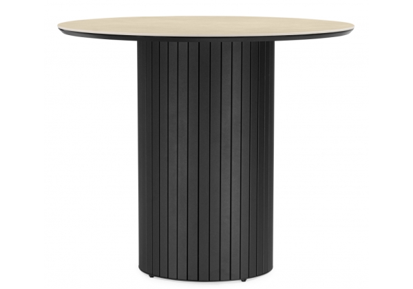 Керамический стол Гравент 90 okara light yellow, черный