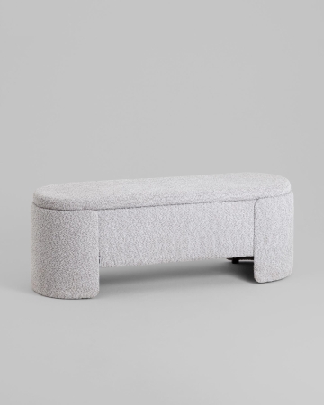 Банкетка Taks с местом для хранения букле светло-серый