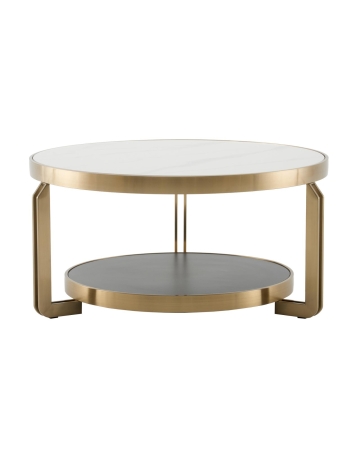 Журнальный столик Калисто 90*90 см светлая и темная керамика