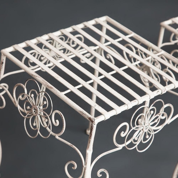 Столики Secret de Maison (набор 3 шт) GARDEN (PL08-5824) металл, 30х37/25х31/21х26 см, белый антик
