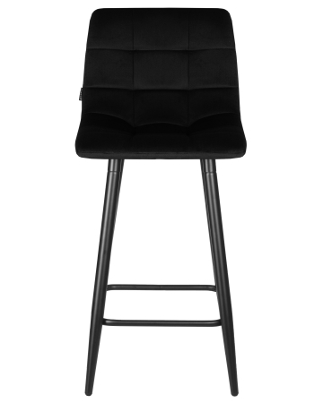 Стул полубарный OLIVIA черные матовые ножки, черный велюр 108-77 Стул полубарный OLIVIA черные матовые ножки, черный велюр 108-77
