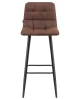 Набор 2 шт Стул барный NICOLE, черные матовые ножки, коричневая микрофибра (PK-03)