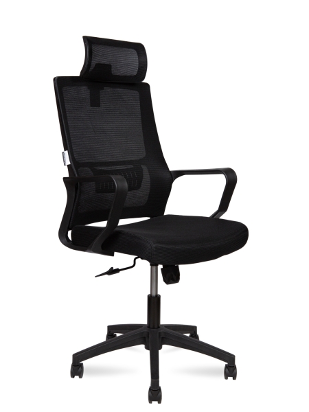 Кресло офисное Max черный, сетка и пластик, мягкое сиденье, с подлокотниками Кресло офисное Max черный, сетка и пластик, мягкое сиденье, с подлокотниками