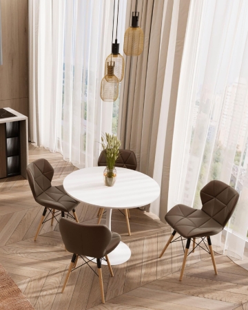 Стол Tulip D90 белый