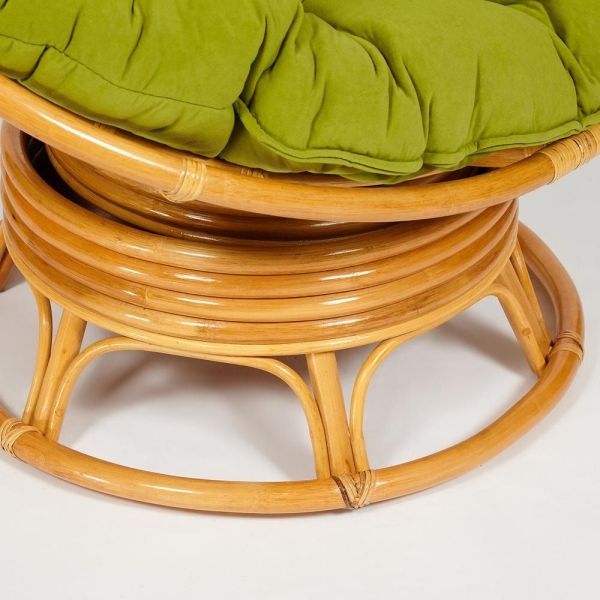 Кресло-качалка "PAPASAN" w 23 и 01 B с подушкой, мед, флок олива, 23