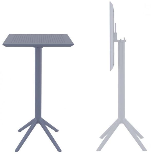 Стол пластиковый барный складной Siesta Contract Sky Folding Bar Table 60 серый