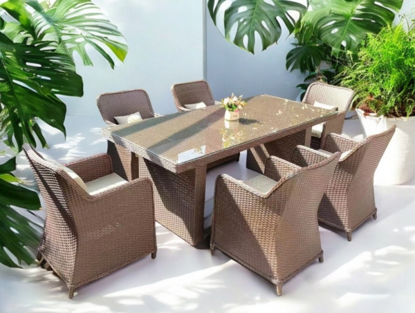 Комплект обеденной плетеной мебели Tagliamento Barcelona Комплект обеденной плетеной мебели Tagliamento Barcelona