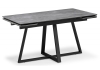 Керамический стол Памелла 140(200)х80 серый мрамор, черный