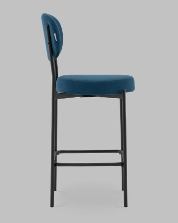 Стул полубарный Бриф DD велюр синий