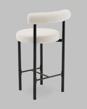 Стул полубарный Флорео букле молочный