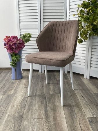 Стул VENA цвет B5 капучино, велюр, белый каркас