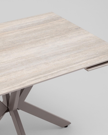 Стол Marmer 120-180/80/76 см подстолье металл капучино