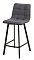 Полубарный стул CHILLI-QB SQUARE серый #27, велюр / черный каркас (H=66cm)