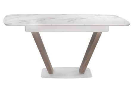 Стол Петир дуб с пилением, белая шагрень