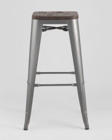 Стул барный TOLIX WOOD серебристый матовый Стул барный TOLIX WOOD серебристый матовый